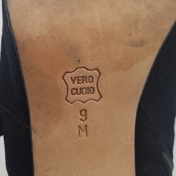 Vaneli Suede Patent Leather Bootie Peep Toe Buckle - Picture 10 of 11